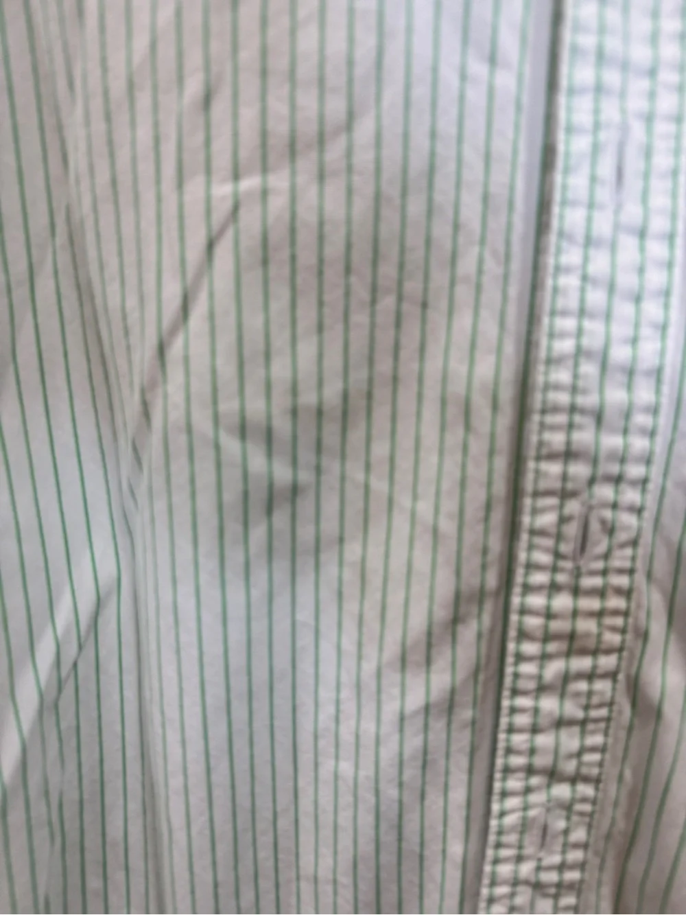 American Eagle Outfitters Men's Pale Green Striped Button-Down Shirt